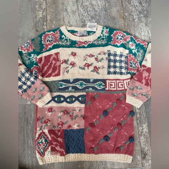 Crystal-Kobe Sweaters - SOLD NWT Crystal-Kobe Vintage Handmade Knit Sweater